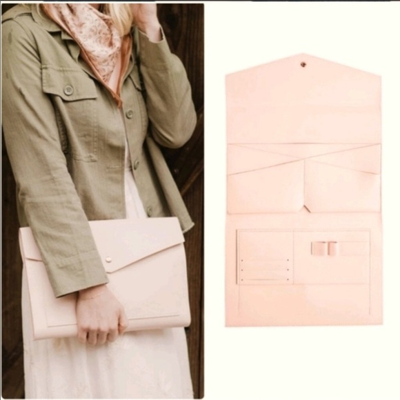 Glass Ladder & Co Megan Pink Portfolio Clutch New - Picture 10 of 16